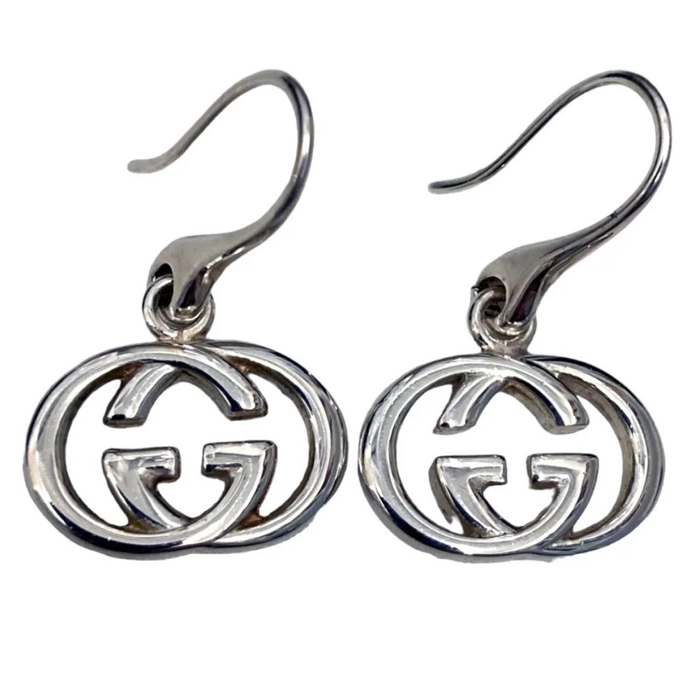 GUCCI Italian Luxury Earrings 925 Sterling Silver - Picture 2 of 9